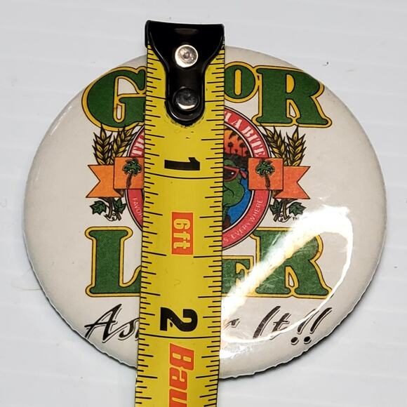 Gator Lager Pin Vintage Florida Gators The Beer with a Bite 2.25" Vtg - Picture 3 of 3